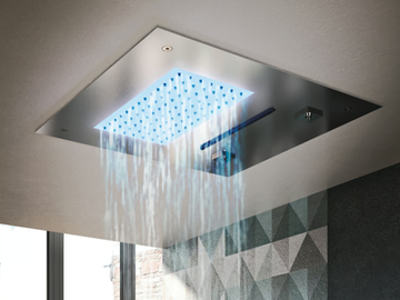 Multi – sensory shower head - Ceiling mounted square overhead shower by Gruppo Geromin - view 2